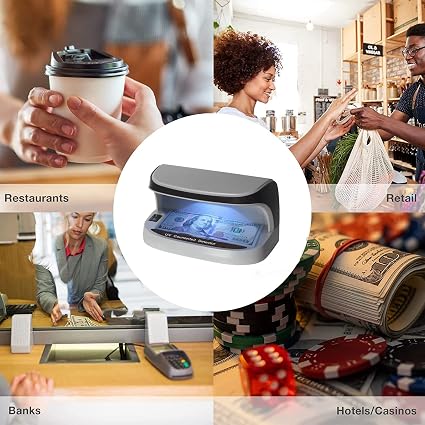 K410 Counterfeit Bill Detector Professional, High Intensity UV LED Counterfeit Money, ID & Credit Cards Verifier