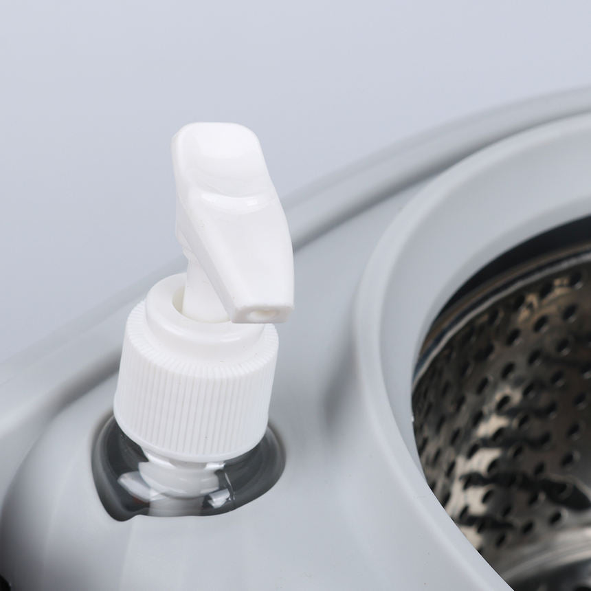 Vintage Spining Mop Bucket 2 Wheels Foot Pedal 1400ml Capacity Stainless Steel Microfiber Telescopic